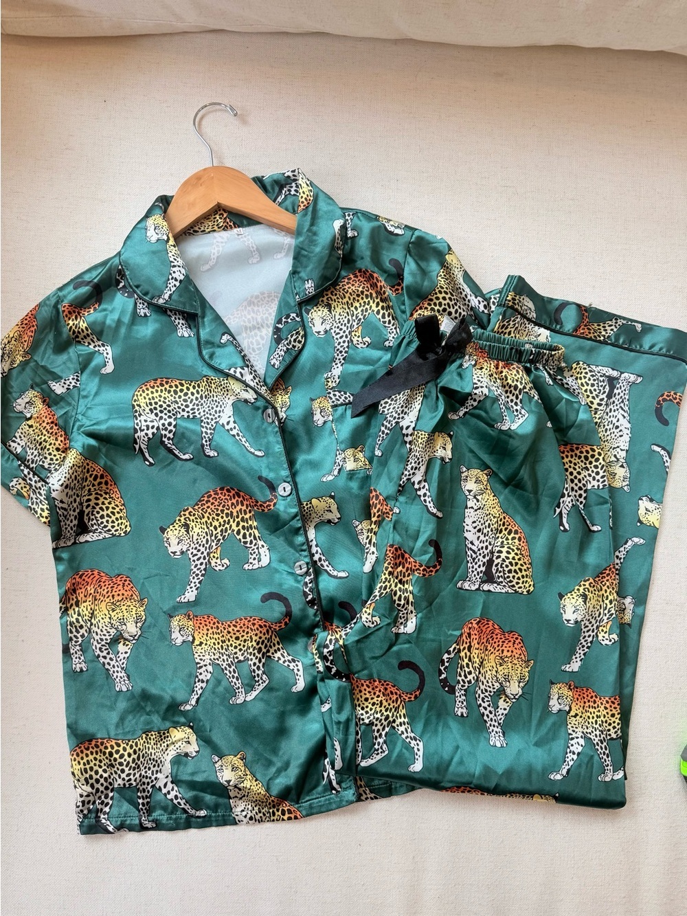 Leopard Button Up Pajamas Set